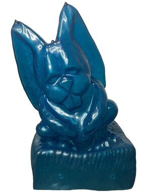 Vintage Ice Art Ice Sculpture Molds Bunny Rabbit Reusable Blue Plastic Silicone